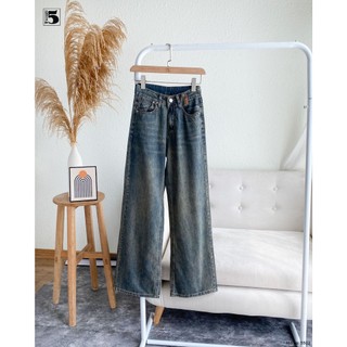 Quần Jean Cạp Cao Ống Suông Túi Xéo Cá Tính TwentyFive Fashion – 5502