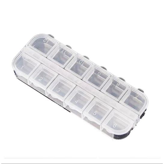 Hộp đựng đá tráng trí móng, hộp đựng đồ trang sức 12 ô