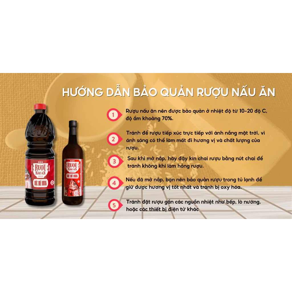Rượu nấu ăn Mộc Quế Hương 9chum - Khử tanh, khử nhớt, khử hôi thực phẩm sống, gia vị nấu cho món ăn
