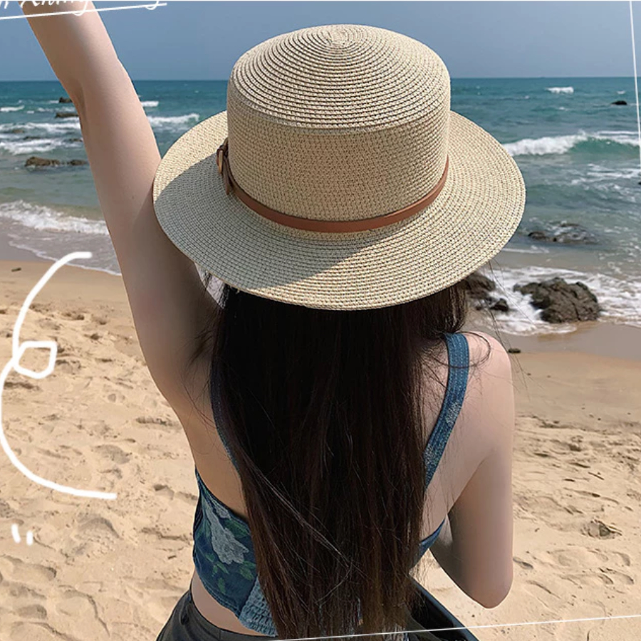 Combo MŨ+TÚI Đi Biển Hot Trend, Túi Cói Vintage Có Khóa Kéo, Sang Chảnh Phong Cách Trẻ Trung T16M01