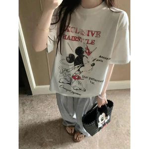 Áo Thun Chuột Mickey Form Rộng Unisex Chất Vải Cotton Dày Dặn Hàng Chuẩn Trending Loại 1