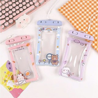 TÚI ĐIỆN THOẠI CHỐNG NƯỚC PHAO NỔI COMBO 3 HOẠT HÌNH CUTE – BAO CHỐNG NƯỚC CẢM ỨNG, ĐI BIỂN HỒ BƠI