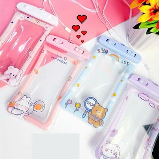 TÚI ĐIỆN THOẠI CHỐNG NƯỚC PHAO NỔI COMBO 3 HOẠT HÌNH CUTE – BAO CHỐNG NƯỚC CẢM ỨNG, ĐI BIỂN HỒ BƠI