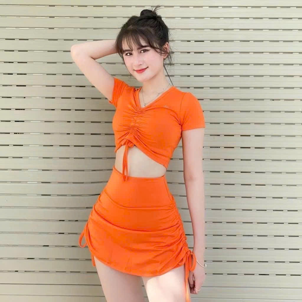 Bộ thể thao nữ quần rút sườn áo rút ngực tặng mút chất thun co giãn tập gym, yoga, aerobic...