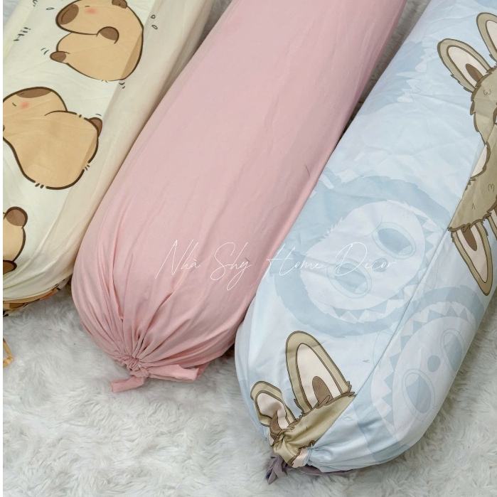 Vỏ Gối Ôm , Vỏ Gối Nằm Cotton Nhiều Màu  Ngẫu Nhiên Size 1mx35cm - Nhà Shy Home Decor