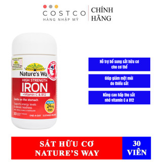 [HÀNG CÔNG TY] TPBVSK Bổ Sung Sắt Hữu Cơ - Nature's Way Iron - Có Tem Phụ Tiếng Việt