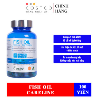 [HÀNG CÔNG TY] TPBVSK Dầu Cá Hồi - Hỗ Trợ Não Bộ, Tim Mạch & Thị Lực Careline Fish Oil 1000mg - Có Tem Phụ Tiếng Việt