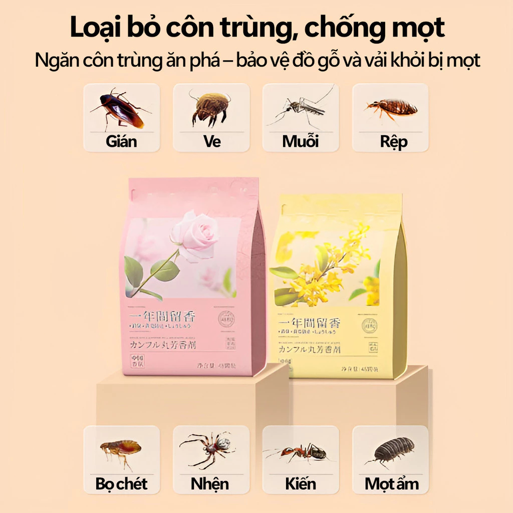 Túi thơm hút ẩm dùng cho tủ quần áo, chống côn trùng, ẩm mốc, khử mùi hôi，thơm，hút ẩm