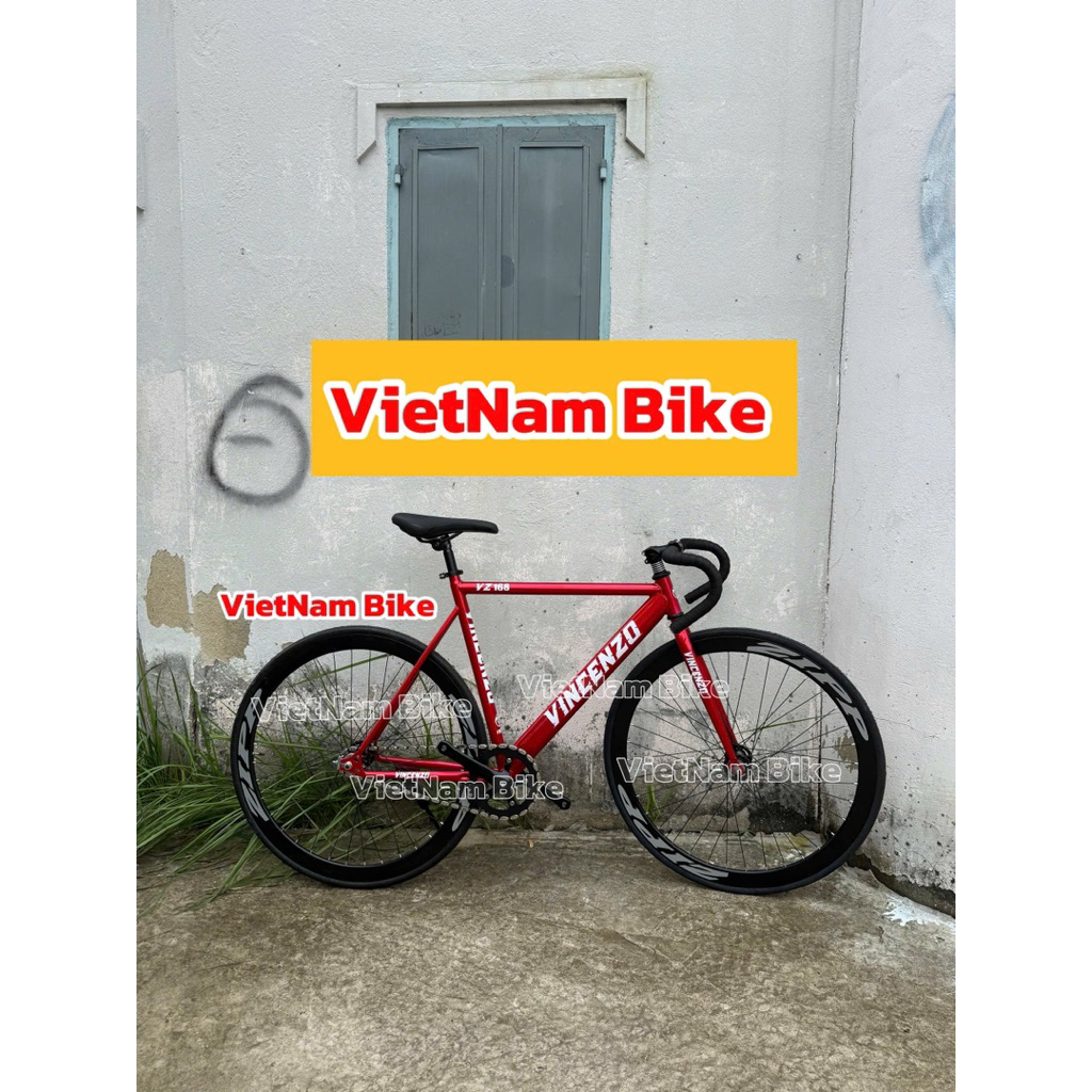xe đạp thể thao fixed gear và single vincenzo VZ168 khung thép kèm