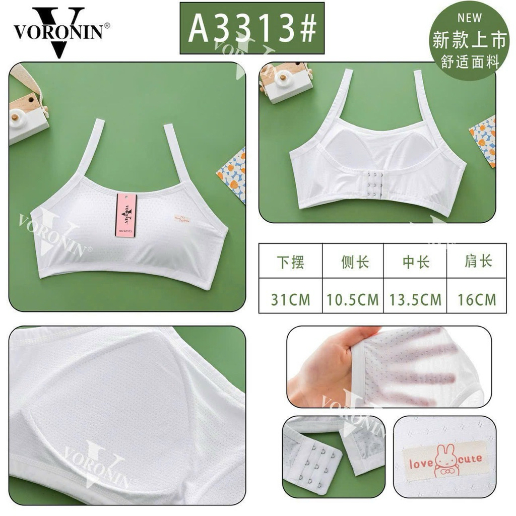 Áo lót su học sinh thông hời trắng,áo mút liền cố định cài sau 3313
