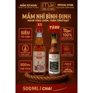 [Mua 5 Tặng 1 Mắm Nêm Cao Cấp] Mắm Nhỉ Thượng Hạng 43 Độ Đạm Định 500ml - Mắm Xứ Hoài Nguyên Chất - Không Chất Bảo Quản