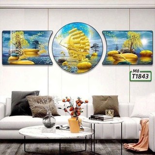 Bộ 3 Tranh Treo Tường Tráng Gương Cao Cấp Phong Cách Hiện Đại 2025