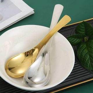 Muỗng thìa inox được làm từ thép không gỉ sáng bóng có cán cầm dài muỗng ăn súp đầu tròn tiện lợi sang trong decor