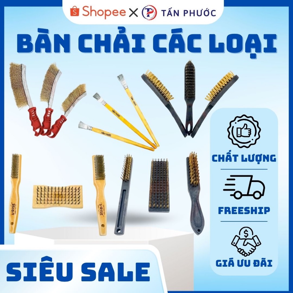 Bàn chải sắt đánh rỉ, bàn chải cán gỗ vệ sinh chà rỉ sét, bàn chải chà ...
