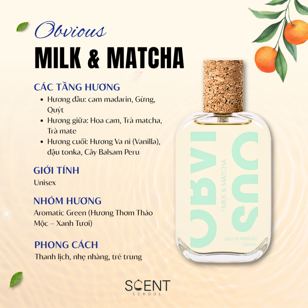OBVIOUS 香水 ミルク抹茶　100ml OBVIOUS 香水 ミルク抹茶 100ml