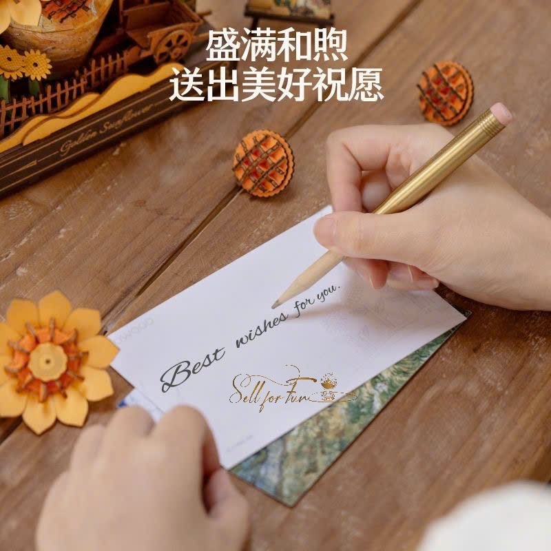 Đồ Chơi Lắp Ráp Mô Hình Tranh Gỗ 3D ROBOTIME Golden Sunflower TH002