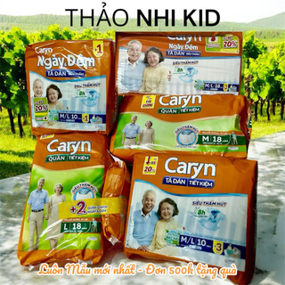 (có thêm quần xl-Live/Video 300k)tã bỉm dán/quần caryn ngày và đêm cho người già,mẹ sau sinh M/l10-M18-L18-ml18+2