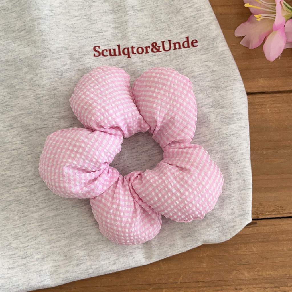Scrunchie Cột Tóc Hình Phao Bông Hoa Hoạ Tiết Caro Nhí Phong Cách Hàn Quốc Bánh Bèo Nàng Thơ Siêu Dễ Thương