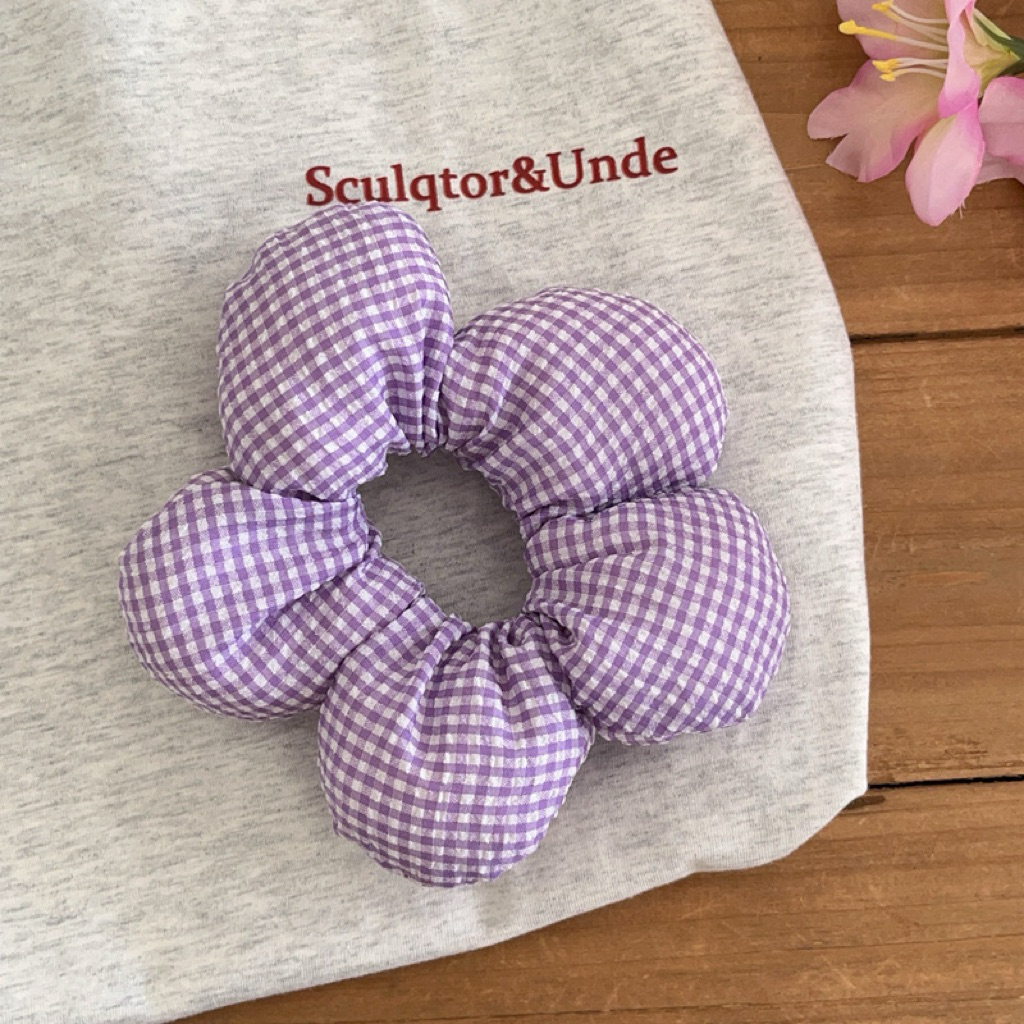 Scrunchie Cột Tóc Hình Phao Bông Hoa Hoạ Tiết Caro Nhí Phong Cách Hàn Quốc Bánh Bèo Nàng Thơ Siêu Dễ Thương