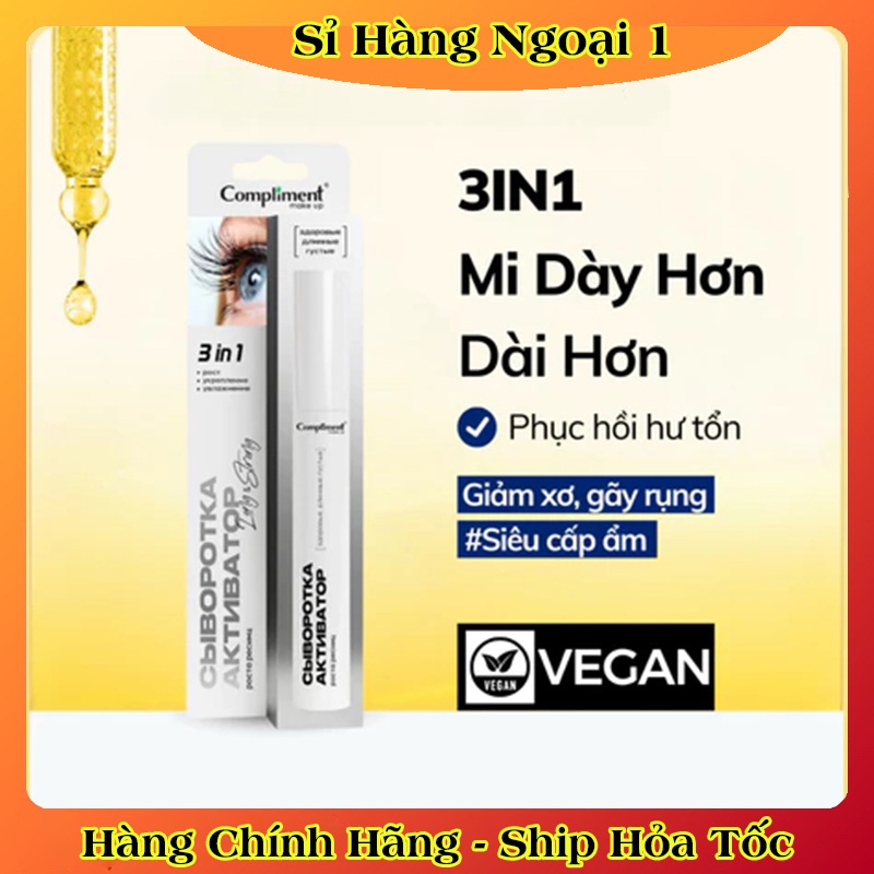 Tinh chất Dưỡng mi, lông mày Compliment 3in1 giúp mi dài, khỏe, giảm gãy rụng 12ml của Nga