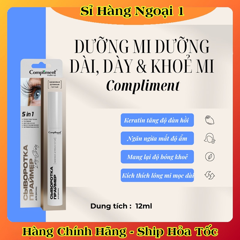 Tinh chất Dưỡng mi, lông mày Compliment 3in1 giúp mi dài, khỏe, giảm gãy rụng 12ml của Nga