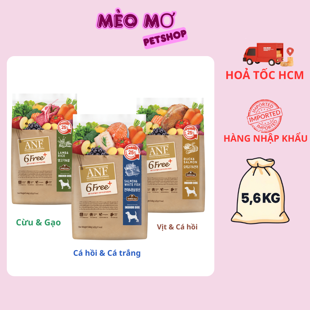 [5.6kg - Siêu rẻ] ANF THỨC ĂN HẠT CHO CHÓ HỮU CƠ CAO CẤP 6FREE+