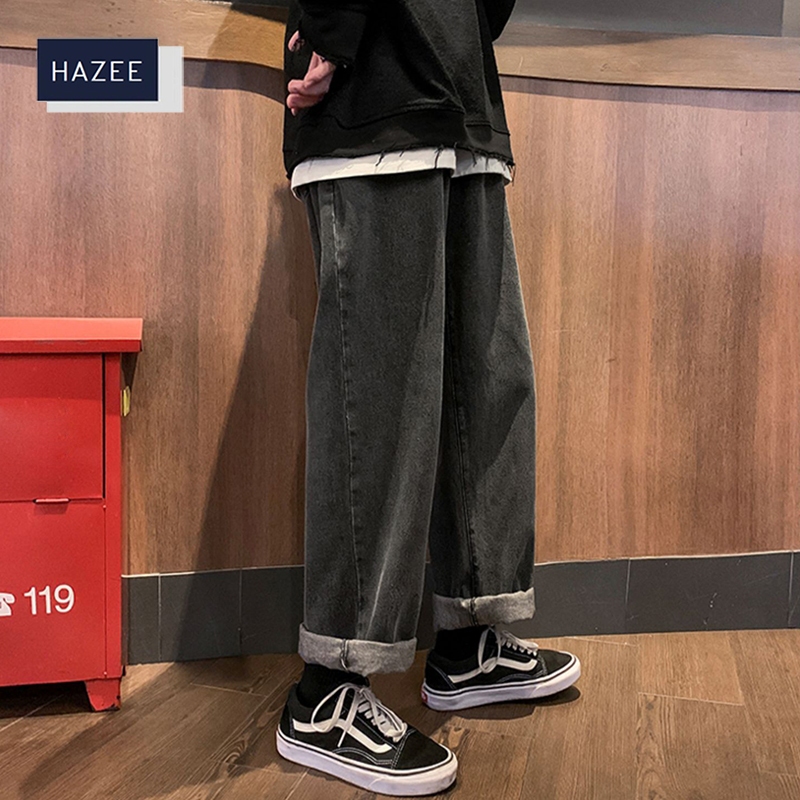 Quần Jean Nam Baggy Cạp Chun HAZEE – Co Giãn, Rộng Thoải Mái, Chất Jeans Mịn Mặc Êm