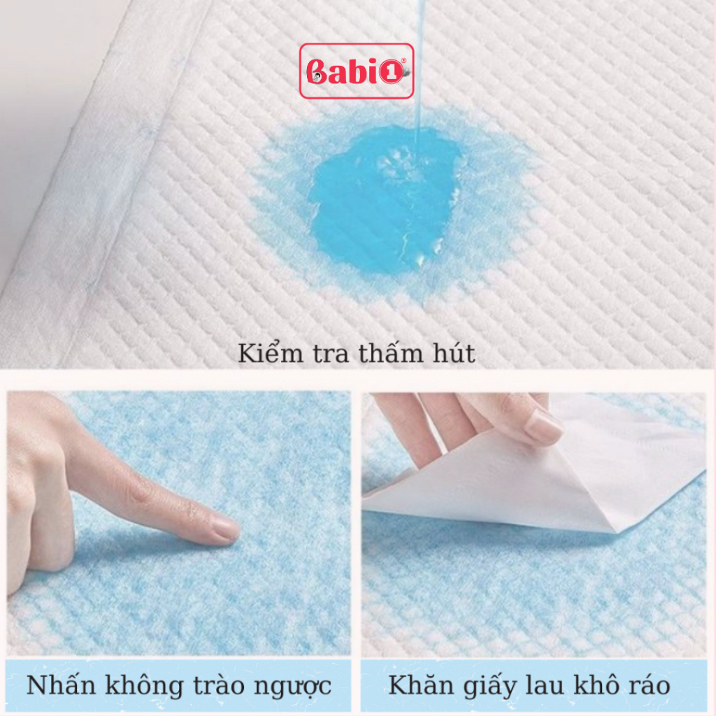 Miếng Lót Su Cho Bé BABIONE Lót Phân Su Tã Giấy 3 Lớp Siêu Thấm Hút Túi 30 Miếng Sức Chứa 50ml