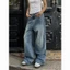 Quần jean ống rộng xanh retro cơ bản dáng unisex chất dày dặn QJ011 - Tiktik