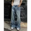 Quần jean ống rộng xanh retro cơ bản dáng unisex chất dày dặn QJ011 - Tiktik