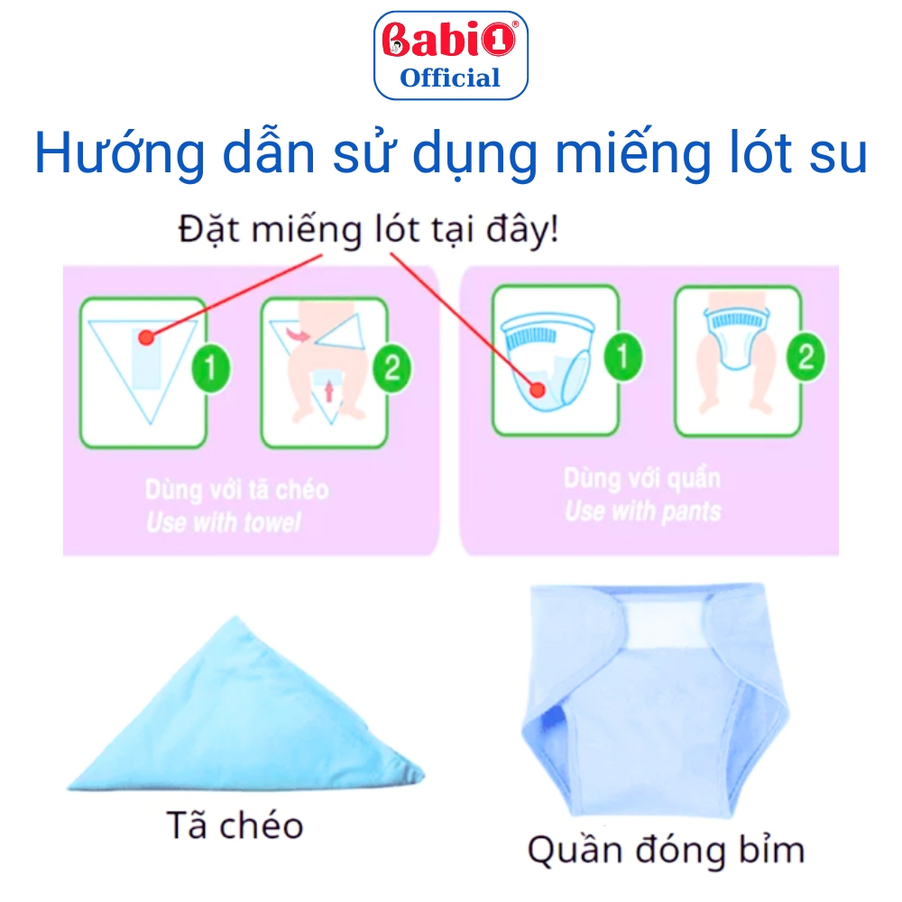 Miếng Lót Su Cho Bé BABIONE Lót Phân Su Tã Giấy 3 Lớp Siêu Thấm Hút Túi 30 Miếng Sức Chứa 50ml