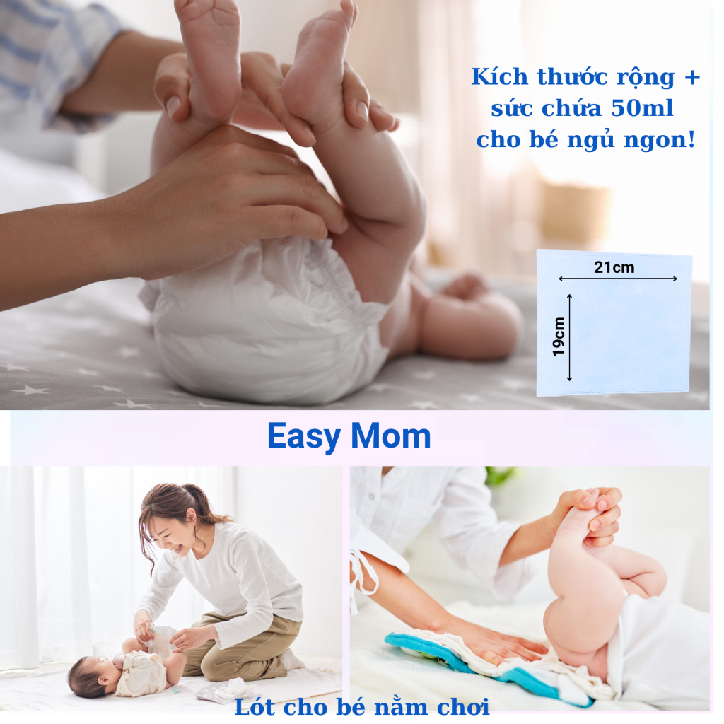 Miếng Lót Su Cho Bé BABIONE Lót Phân Su Tã Giấy 3 Lớp Siêu Thấm Hút Túi 30 Miếng Sức Chứa 50ml