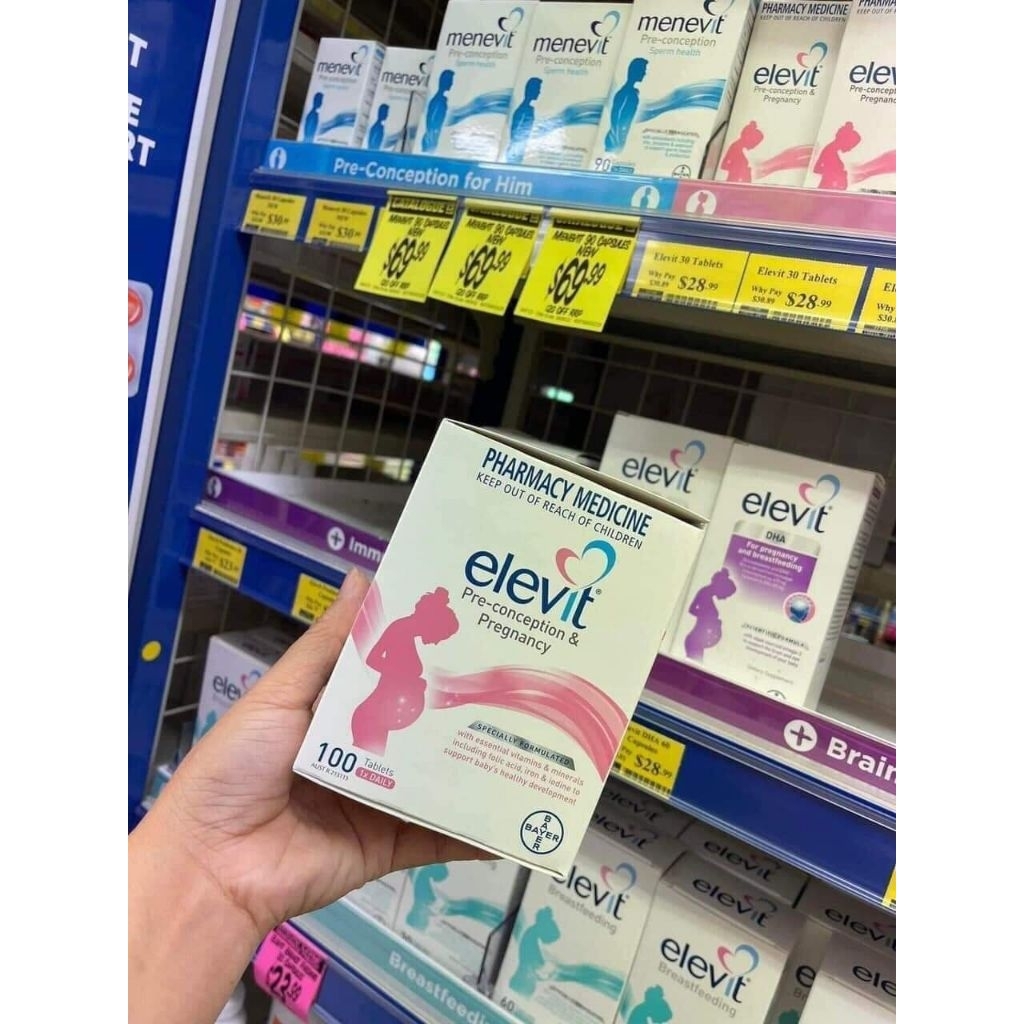 Combo Elevit Bầu 100 viên & Elevit sau sinh 60 viên - Multivitamin và khoáng chất cho bầu & sau sinh