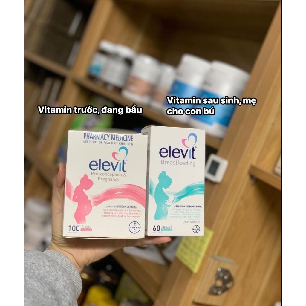 Combo Elevit Bầu 100 viên & Elevit sau sinh 60 viên - Multivitamin và khoáng chất cho bầu & sau sinh