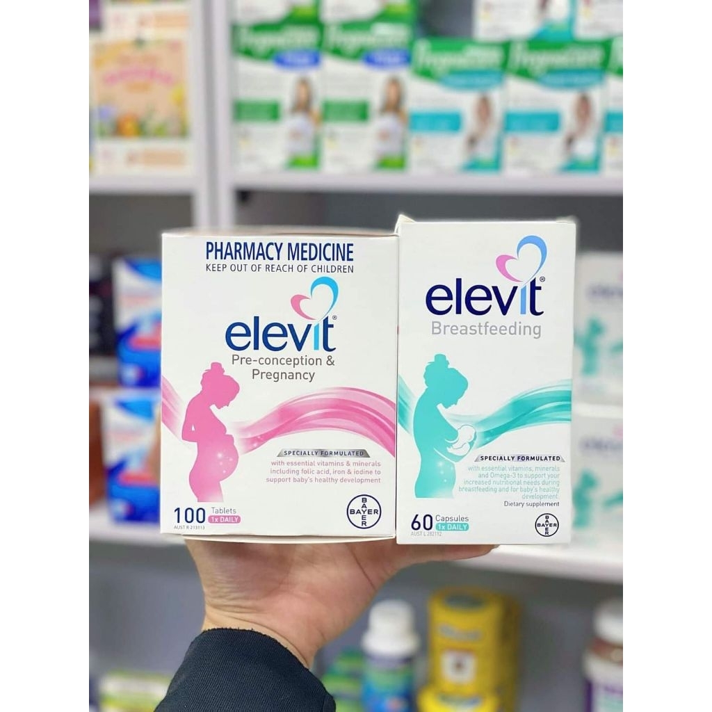 Combo Elevit Bầu 100 viên & Elevit sau sinh 60 viên - Multivitamin và khoáng chất cho bầu & sau sinh