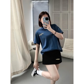 Set Bộ Áo Thun Nữ CHEPOL Form Rộng, Cổ Tròn, Phối Chân Váy Ngắn, In Chữ, Chất Cotton (Áo Phông Hồng + Cv Trắng)-CP_11089