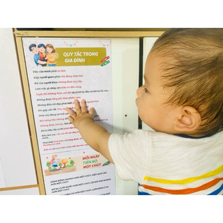 Bộ 10 tranh Quy Tắc Gia Đình : Quy tắc ứng xử và Quy tắc học tập- Cùng Con Lớn Lên Thành Công, Hạnh Phúc ( Bộ 10 tờ)