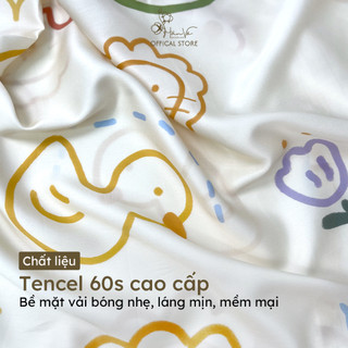 Ga giường LỤA TENCEL 60S 1M 1M2 1M4 nhiều họa tiết Hân Võ cao cấp, chất liệu mát mịn