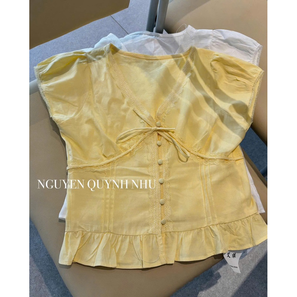 [𝐒𝐮𝐙𝐲] Áo Thô Tay Bồng Cổ V QCCC Loại 1 (45-50kg ng eo thon )