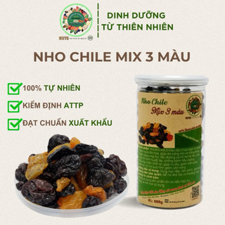 Nho khô mix 3 vị PH Healthy Food - Nho khô mix 3 vị vàng, xanh đen sấy chua ngọt tự nhiên