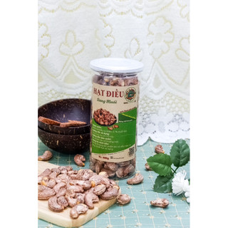 Hạt điều rang muối 500g PH Healthy Food - hạt điều rang muối còn vỏ lụa to đều size thơm ngon, ròn rụm