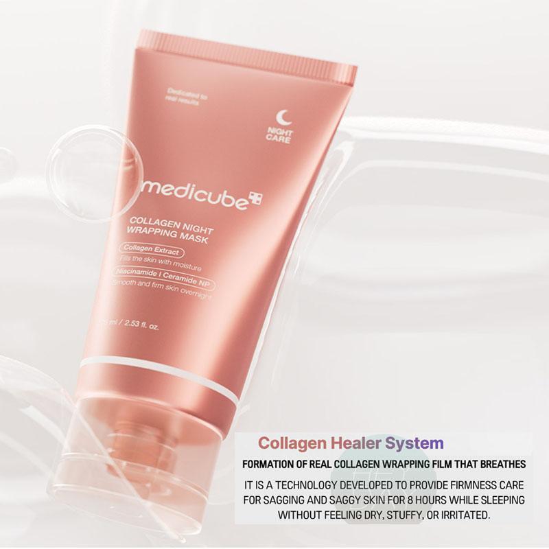 Mặt Nạ Ngủ Dạng Lột Medicube 75ml/Collagen Night Wrapping Peel Off Facial Mask