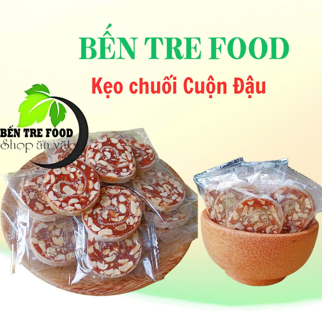 (ĐẶC SẢN BẾN TRE) 500GR KẸO CHUỐI CUỘN ĐẬU CÓ GỪNG KIÊN LONG- ĐẶC SẢN BẾN TRE SHOP