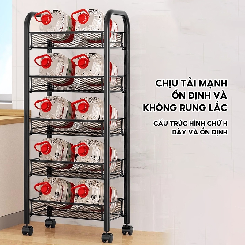 Xe đẩy Spa 3/4/5 tầng Giỏ lưới kim loại Kệ đựng đồ đa năng Kệ 4 tầng có bánh xe