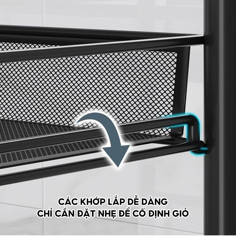 Xe đẩy Spa 3/4/5 tầng Giỏ lưới kim loại Kệ đựng đồ đa năng Kệ 4 tầng có bánh xe