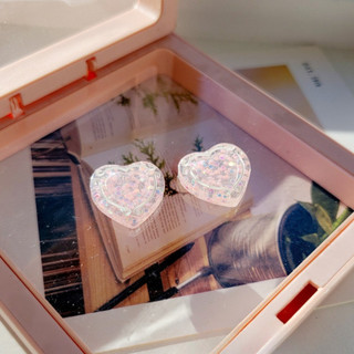 Set 14 Sticker, Charm 3D chủ đề Gấu hồng trong suốt DIY Mita gắn Dép Sục, Cá Sấu JB-332