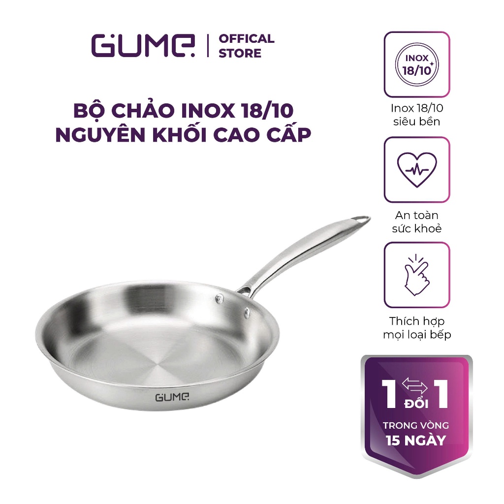 Chảo Inox nguyên khối cao cấp GUME - GPS , Chảo chống dính tự thân inox ...
