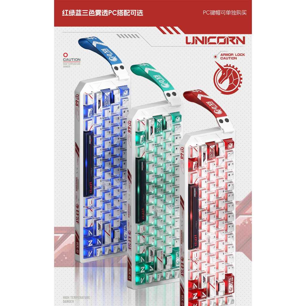 Keycap Piifox Unicorn Gundam | Nuclear Power | Xuyên Led | Nhựa PBT | BigBuy360 - bigbuy360.vn