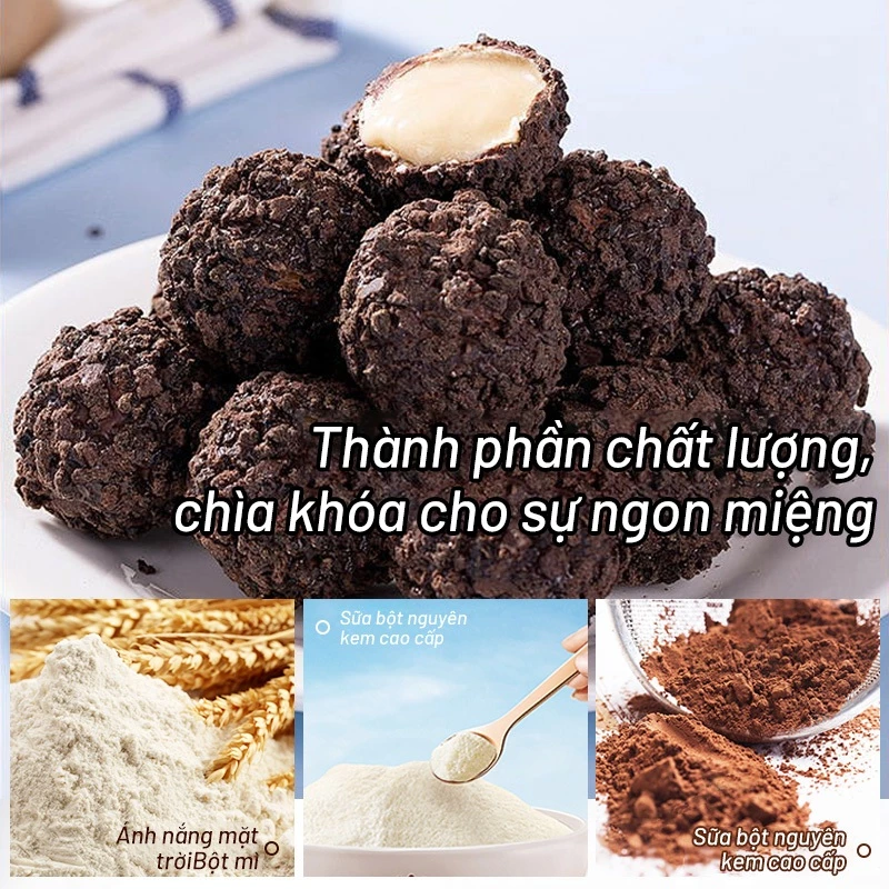 CHOCMET Bánh Trứng Nổ Socola Nhân Kem Sữa - Snack Ăn Vặt Đêm Khuya, Giòn Tan Hấp Dẫn, Quà Tặng Chất