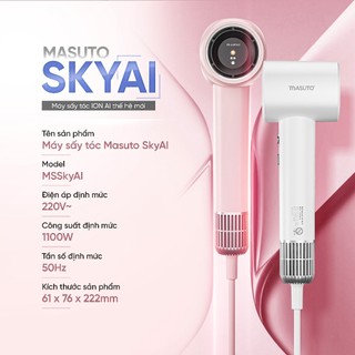 Máy sấy tóc ion âm Masuto SkyAI cảm biến tự động điều chỉnh nhiệt bảo vệ tóc bảo hành 24 tháng